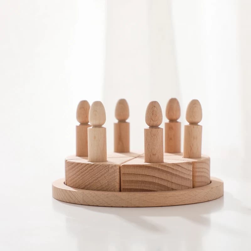 Jouets en bois gâteau d'anniversaire en bois jouets pour bébé les blocs de gâteau jouet cognitif pou