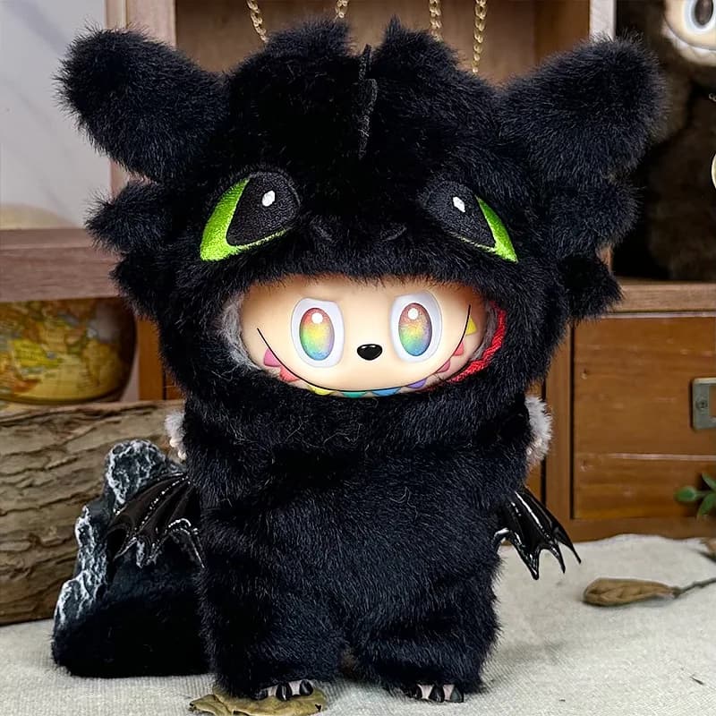 Vêtements LABUBU en peluche de 10cm, tenue dragon volant pour vêtements Labubu4.0, ensemble de décor