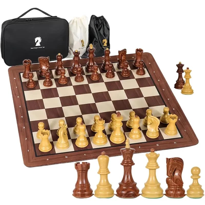 Luxueux jeu d'échecs de grande taille, roi d'échiquier pliable en silicone semblable au bois de 52 c