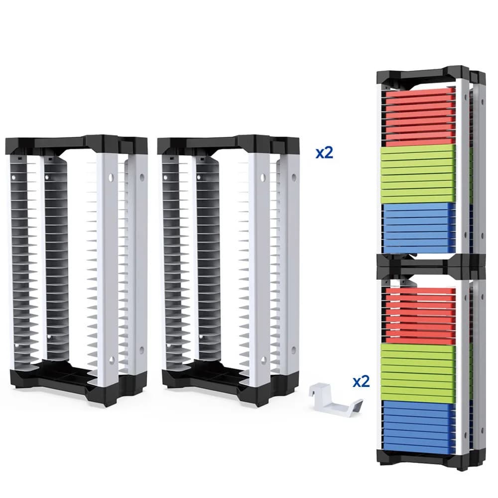 Support de rangement pour disques de jeu, boîte de rangement monocouche, peut contenir 46 disques de