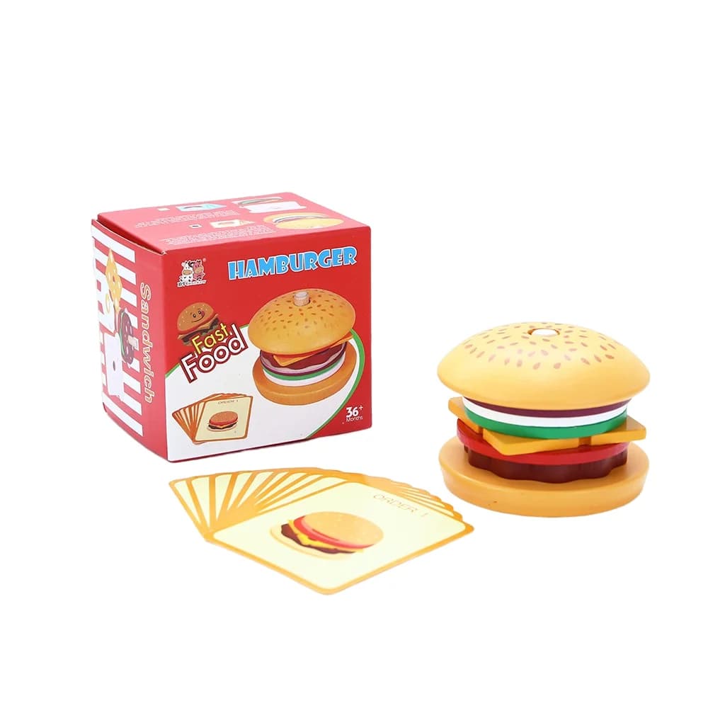 Jouets de cuisine en bois pour enfants, Simulation de Sandwich à Hamburger, jeux assortis de nourrit