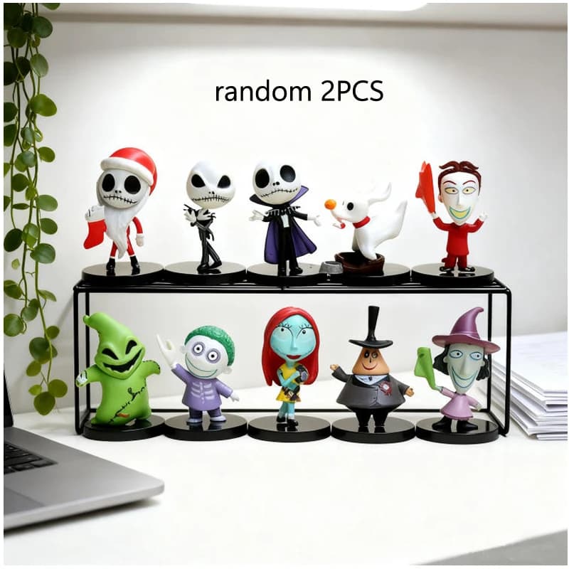 10 pièces/ensemble de jouets de poupée Anime de noël Jack Skellington poupée de noël en PVC modèle j