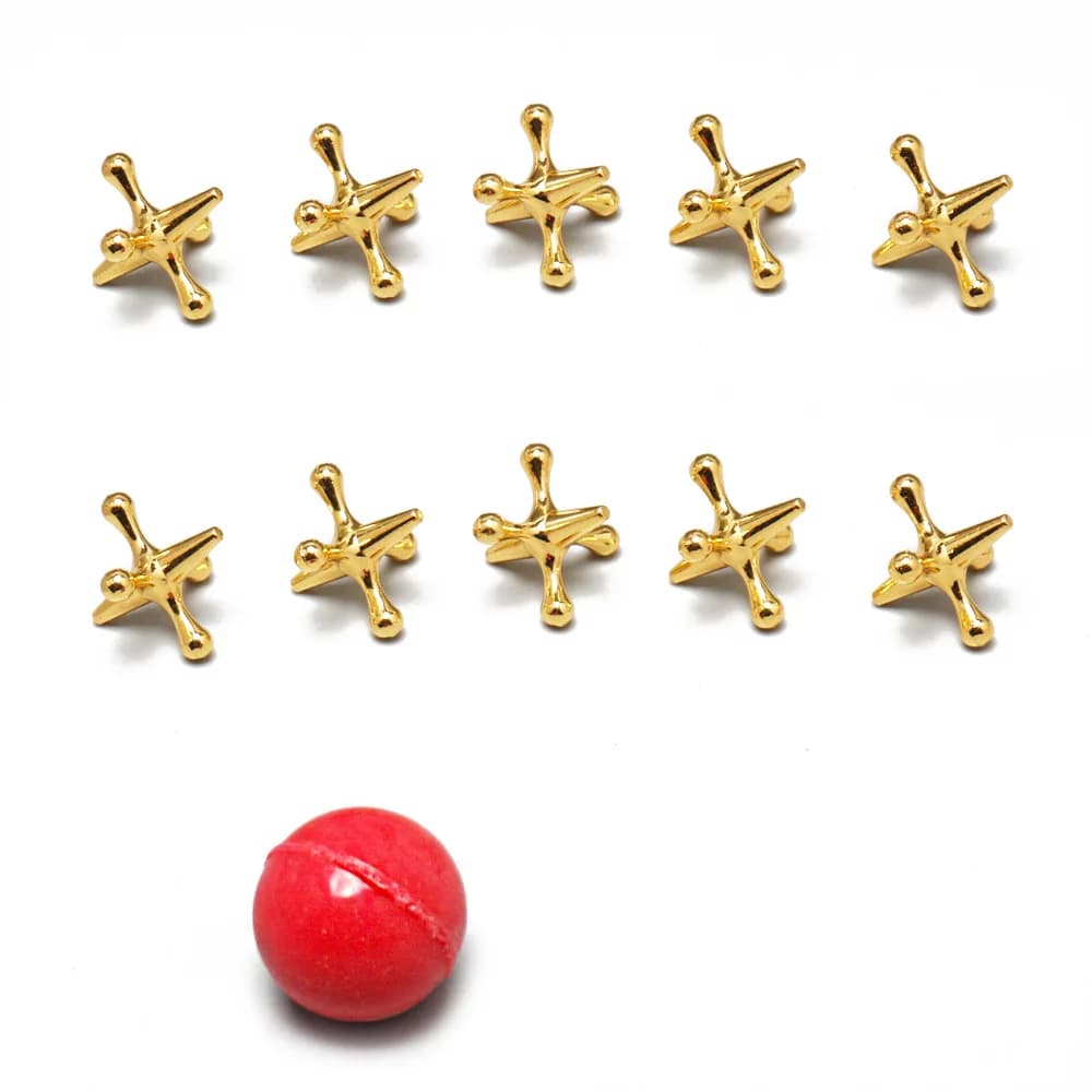 Ensemble de prises en métal classiques avec 1 balle – Jeu rétro 10 pièces, durable, améliore la coor