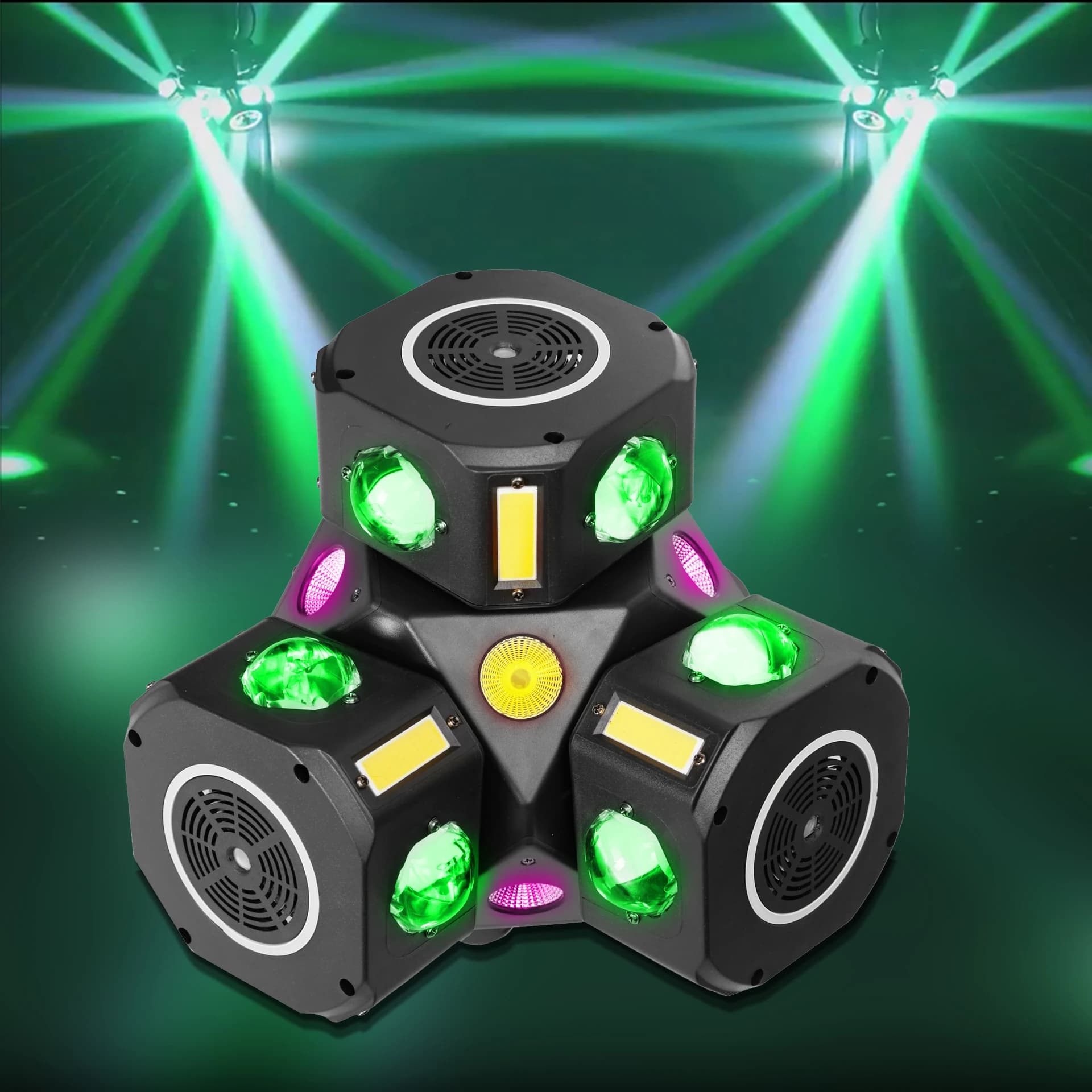 Lumière de scène LED pour Festival de musique Disco, avec faisceau rotatif à trois têtes mobiles, ef