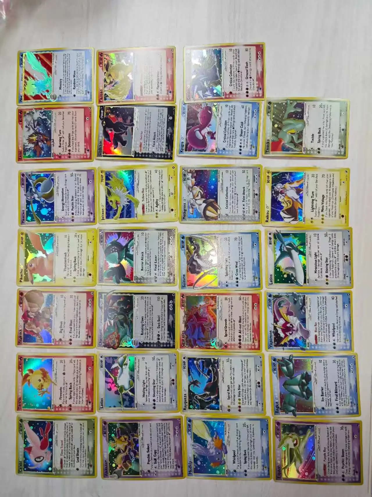 27 cartes Pokémon PTCG en anglais et japonais, collection de cartes étoiles, jeu de cartes à collect