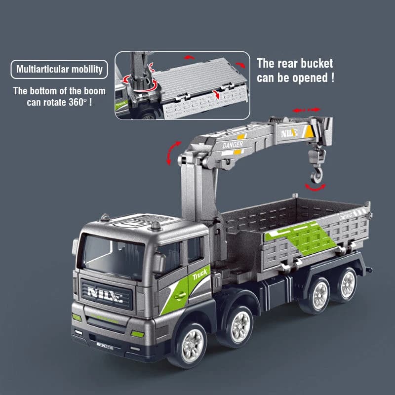Véhicule d'ingénierie en alliage de Simulation 1: 50, jouet de Construction, pelle, grue, camion à b