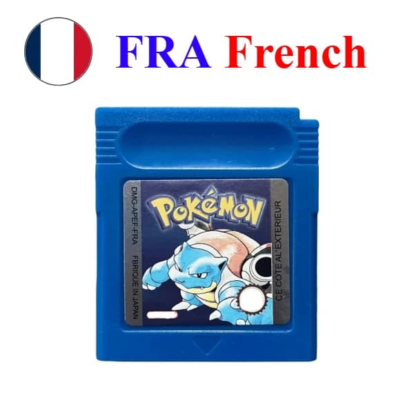 Console de jeu vidéo Pokemon GBC 16 bits, jaune, bleu, cristal, or, vert, rouge, carte de jeu argent
