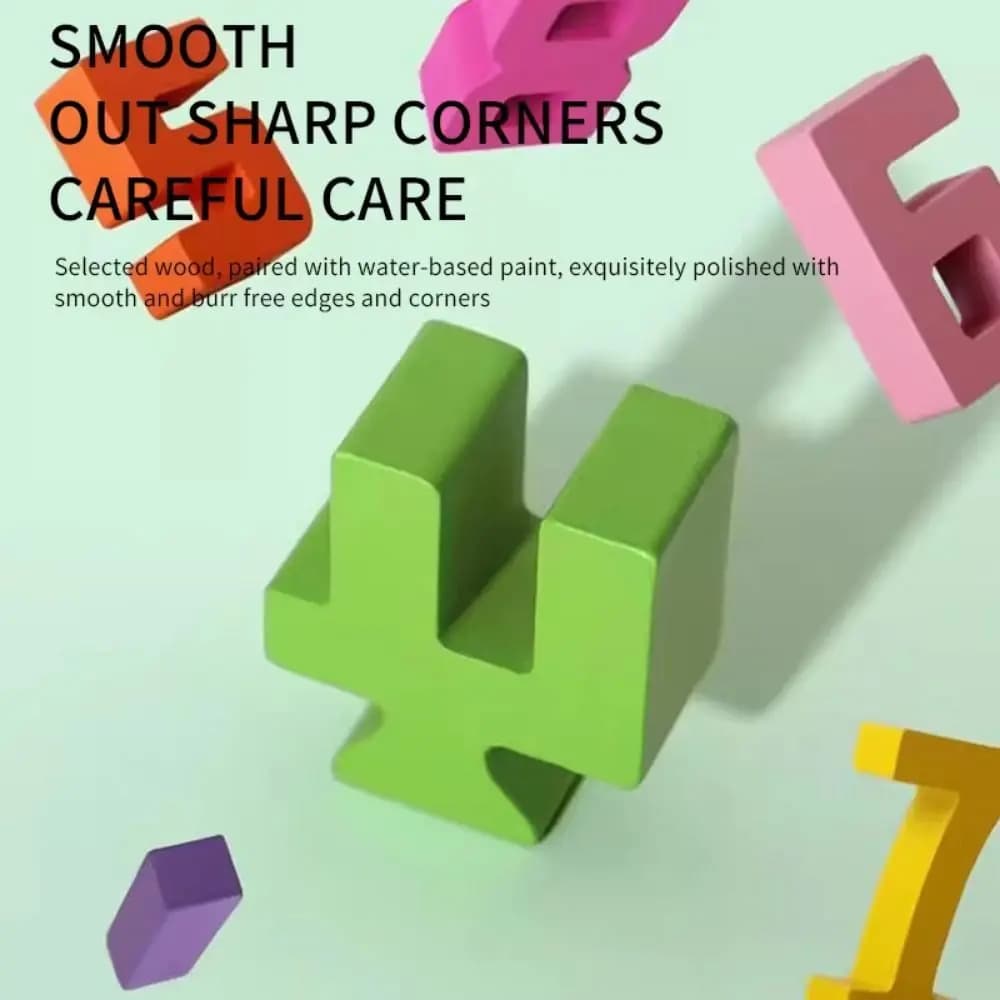 Blocs de construction numériques en bois, jeu d'équilibre de grosses particules, Puzzle numérique 3D