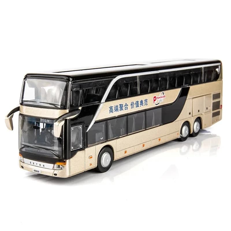 Bus jouet pour enfants, voiture pour garçon, modèle en métal moulé sous pression pour enfants, son M