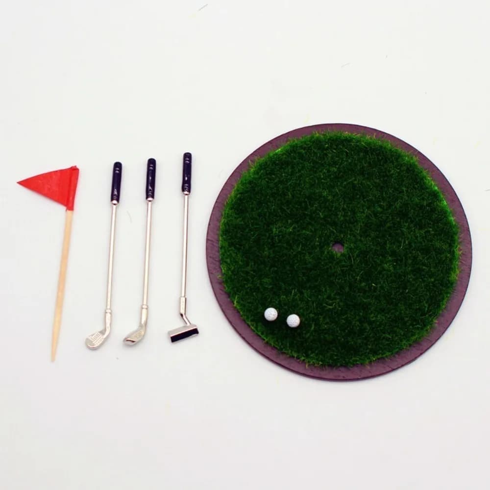 Maison de poupée 7 pièces ensemble de Club de Golf Mini modèle de Club de Golf, accessoire de scène