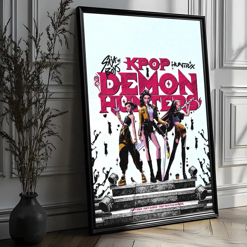 Affiche KPop Demon Hunters HD, décoration murale autocollante, imperméable, pour la maison, le salon