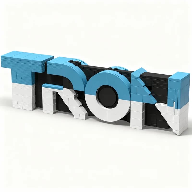 328 pièces MOC Tron Logo Disneieny Modèle de construction en blocs de construction Jouet d'assemblag
