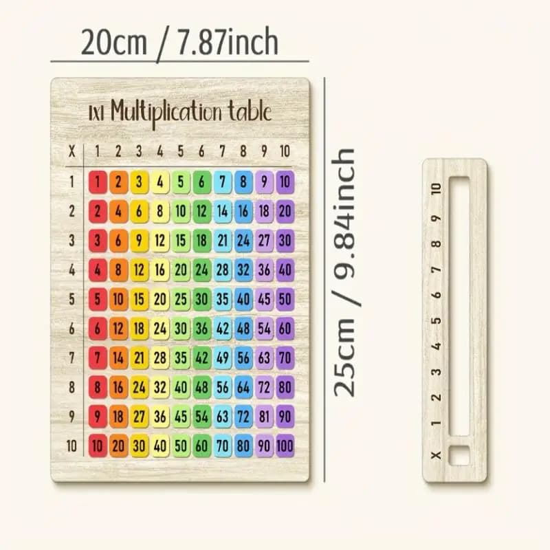 Tableaux de multiplication colorés en bois, adaptés aux cours de mathématiques et aux cadeaux de ren