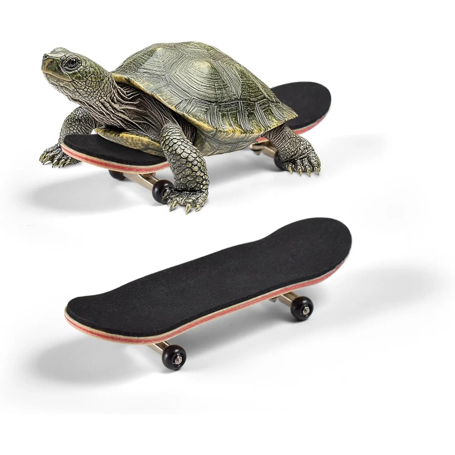 Mini planche à roulettes tortue avec coussinet antidérapant, roues à roulement lisses pour jouets to
