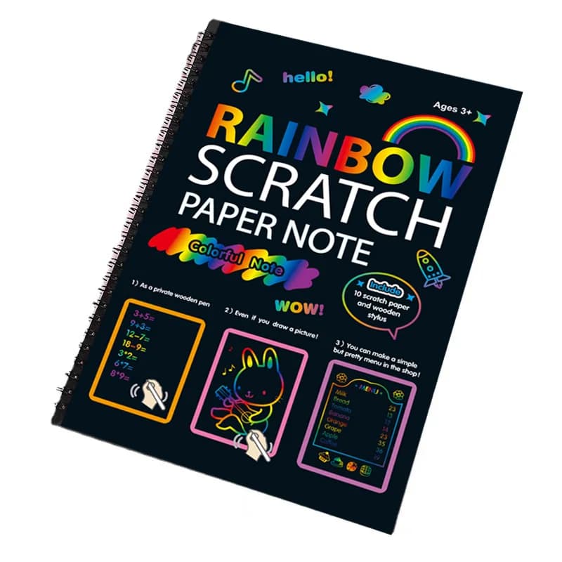 Livre à gratter coloré pour enfants, papier à gratter coloré pour Festival de fête d'anniversaire