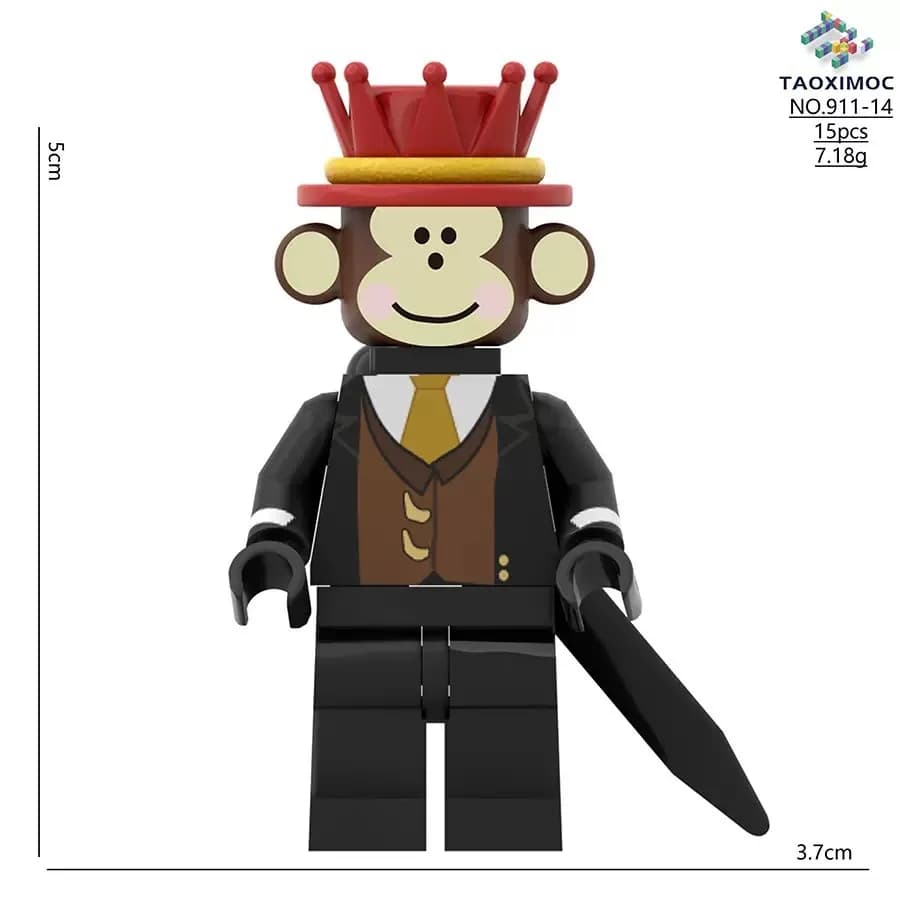 TAOXIMOC Roblox Steal A Brainrot Monkey 5cm 15pcs Blocs de construction Jouet de collection périphér