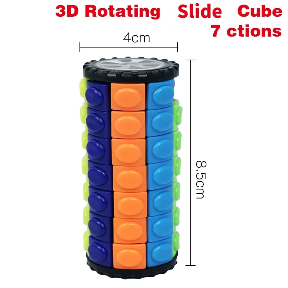 Cube Magique Rotatif 3D Coloré, Jeu de Puzzle Anti-Stress, Jouet Éducatif Montessori, Cadeau d'Appre