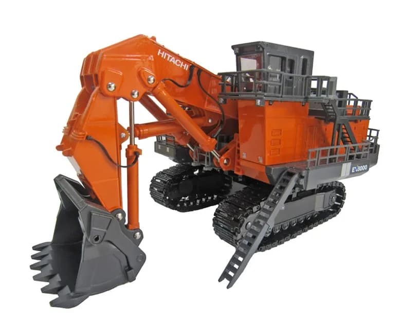 Réplique de modèle moulé sous pression à collectionner, échelle 1:87 Hitachi EX8000, pelle hydrauliq