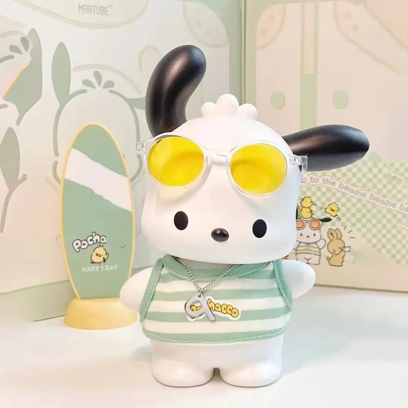 Figurine de dessin animé mignon, poupée de vacances Pochacco, jouet de décoration de bureau, modèle