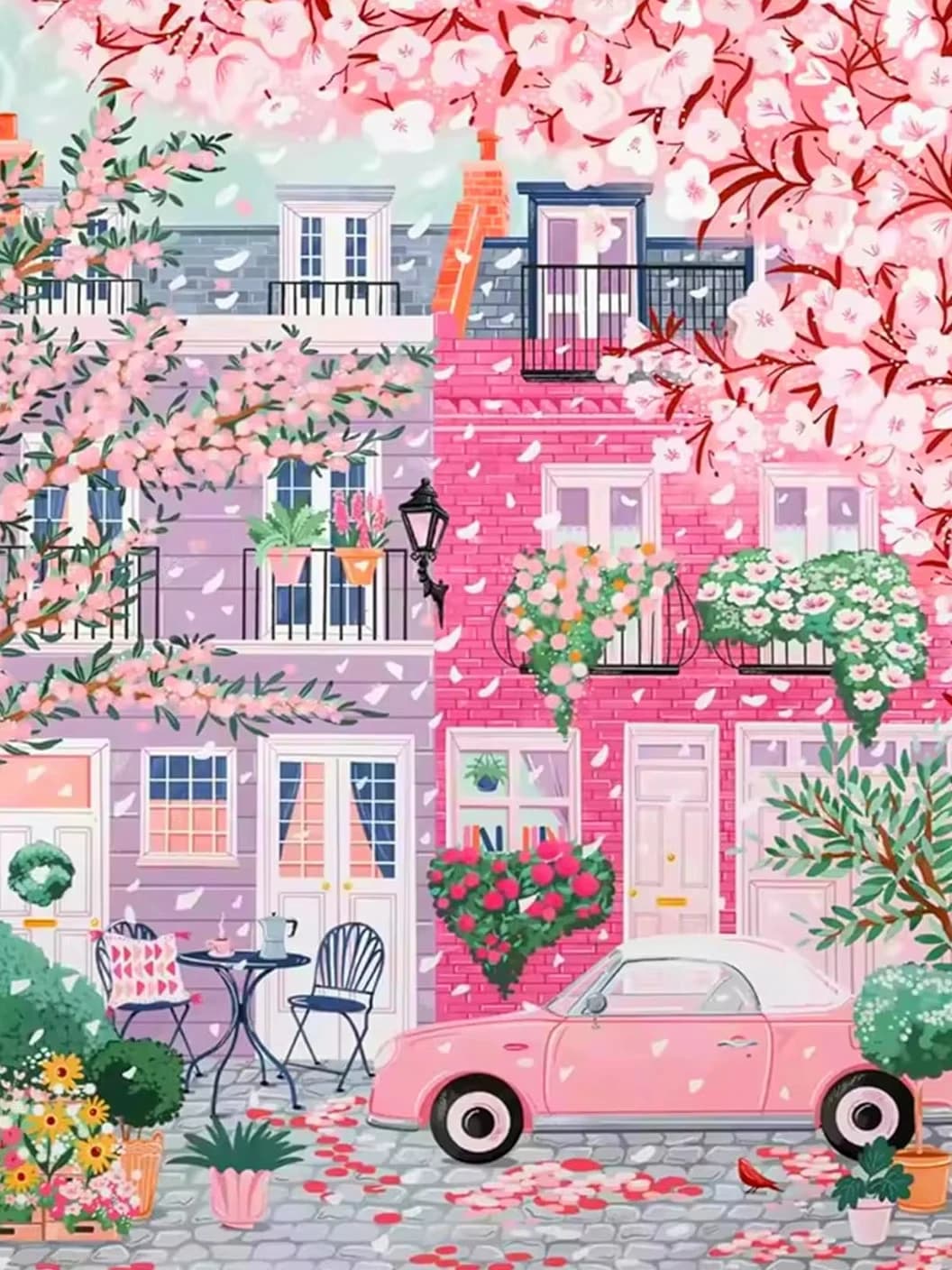 Puzzle géant 500/1000/1200/2000 pièces, paysage rose, pour adultes, jouet anti-stress, cadeau