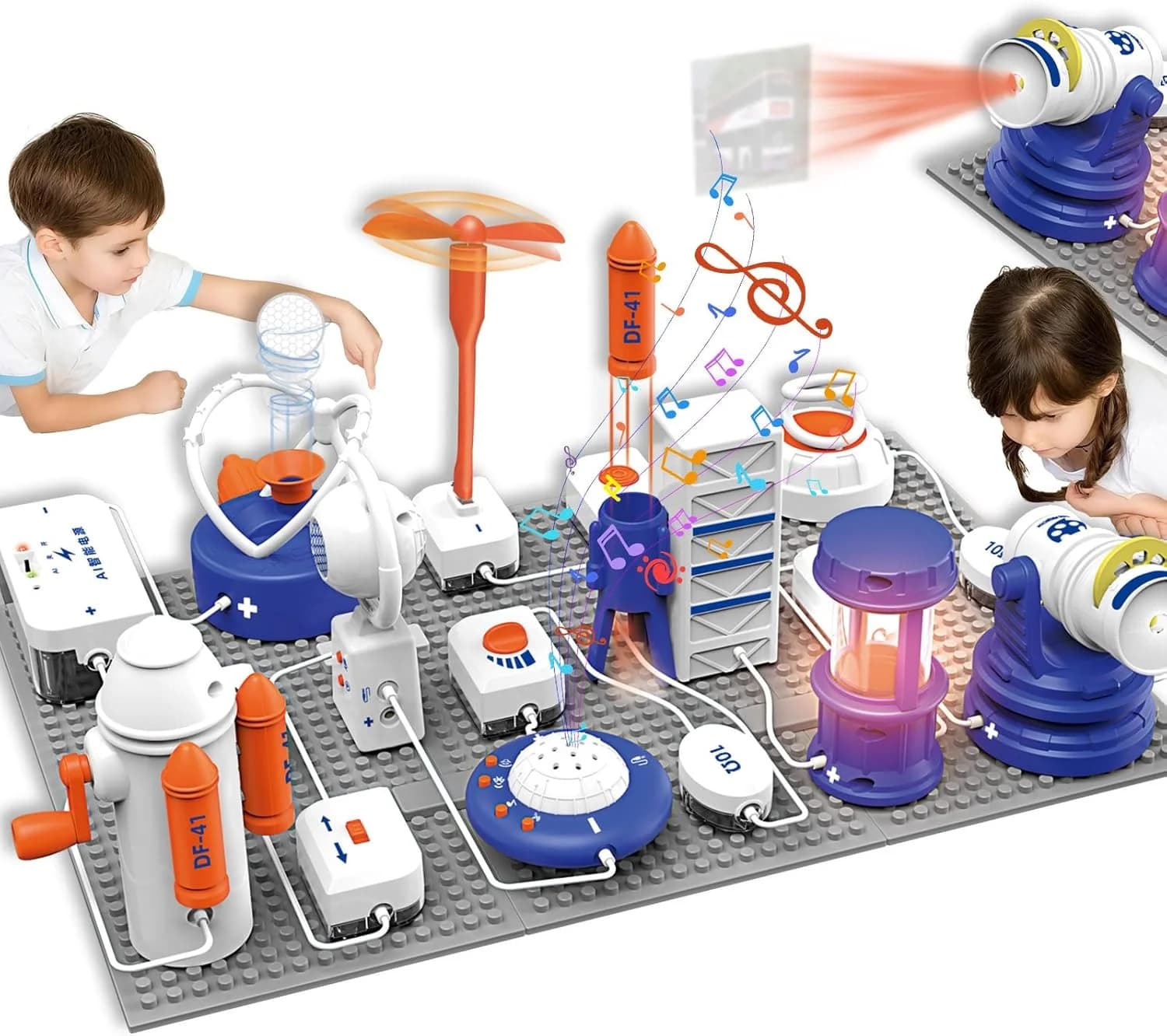 Kits scientifiques STEM pour enfants, Kit d'exploration électronique, 66 pièces de circuits de brico