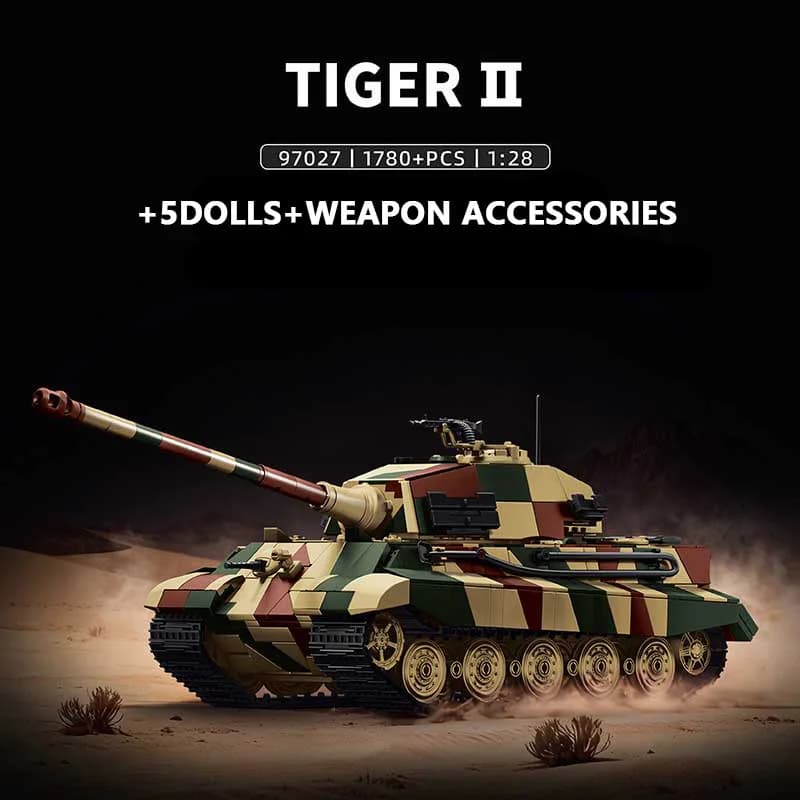 Modèle de char lourd militaire King Tiger 2, véhicule blindé militaire, blocs de construction DIY, j