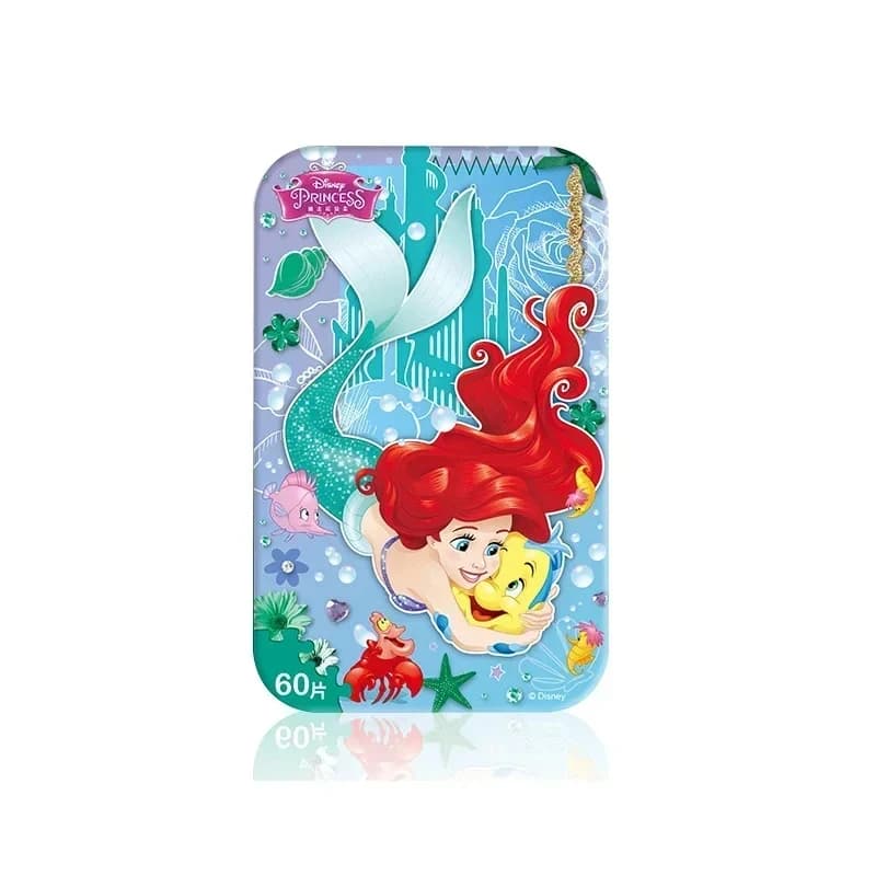 Puzzle princesse Disney, la sirène, Mickey Mouse, blanche-neige, 60 pièces, boîte en fer, jouets édu