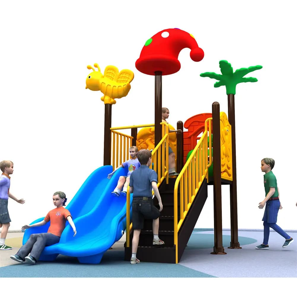 Grands installations de parc d'attractions Toboggans en plastique Équipement de terrain de jeu extér