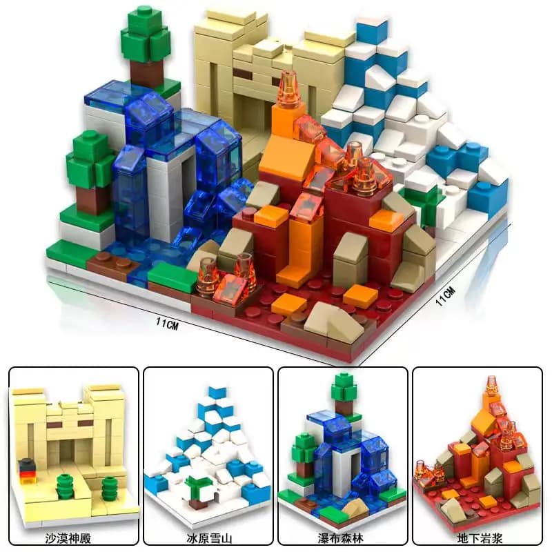 Bricolage Mine World Cube grande coffre au trésor blocs de Construction quatre saisons scènes Constr