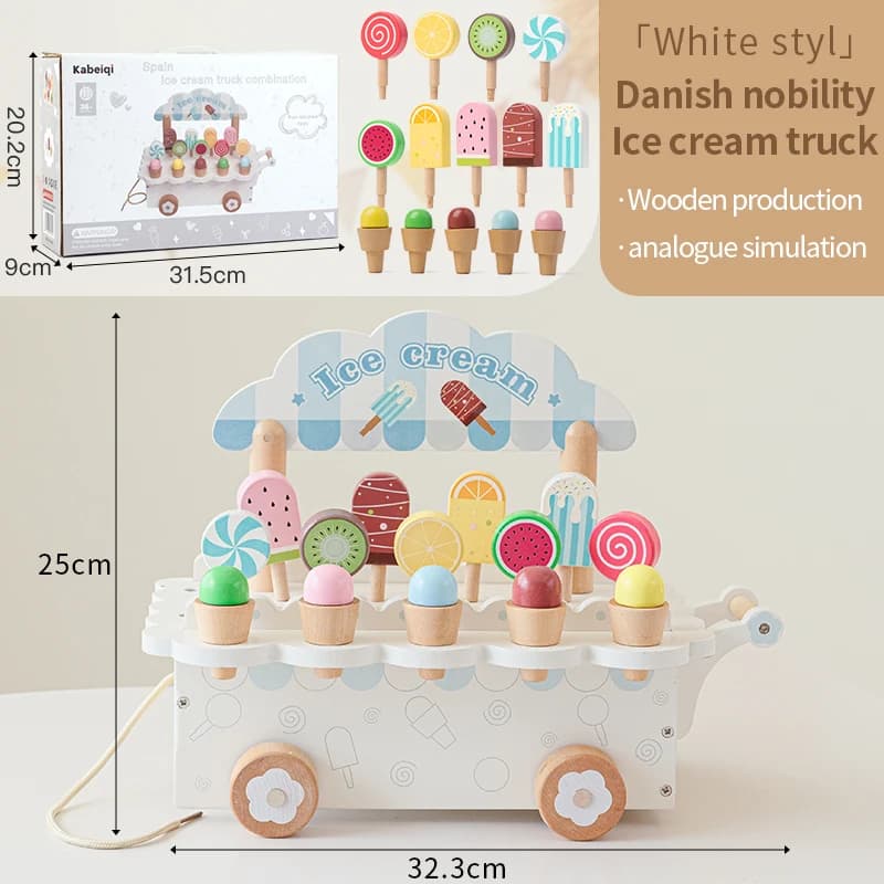 Jouet de crème glacée en bois pour fille, jouets de cuisine, accessoires de cuisine, Simulation de m