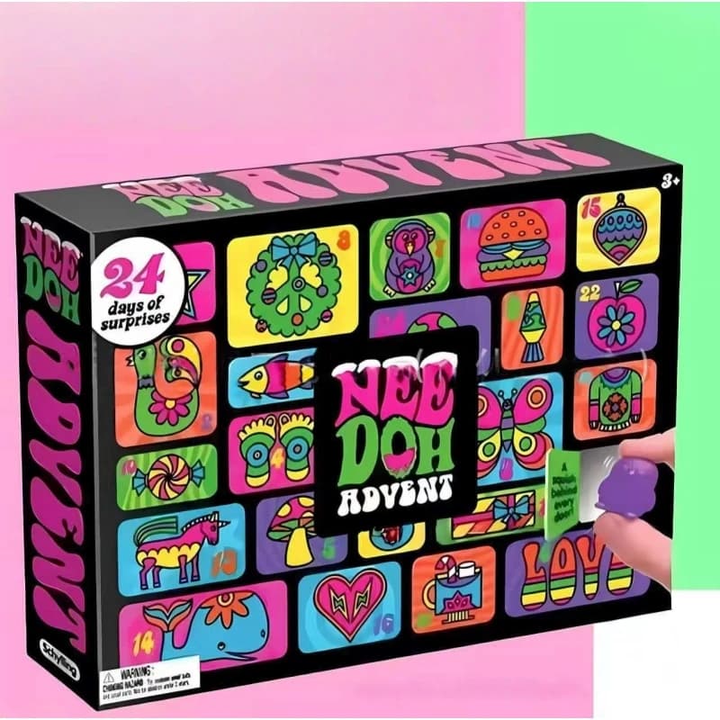 Calendrier de l'Avent 24 jours : Mini jouets sensoriels anti-stress à presser, boîte surprise