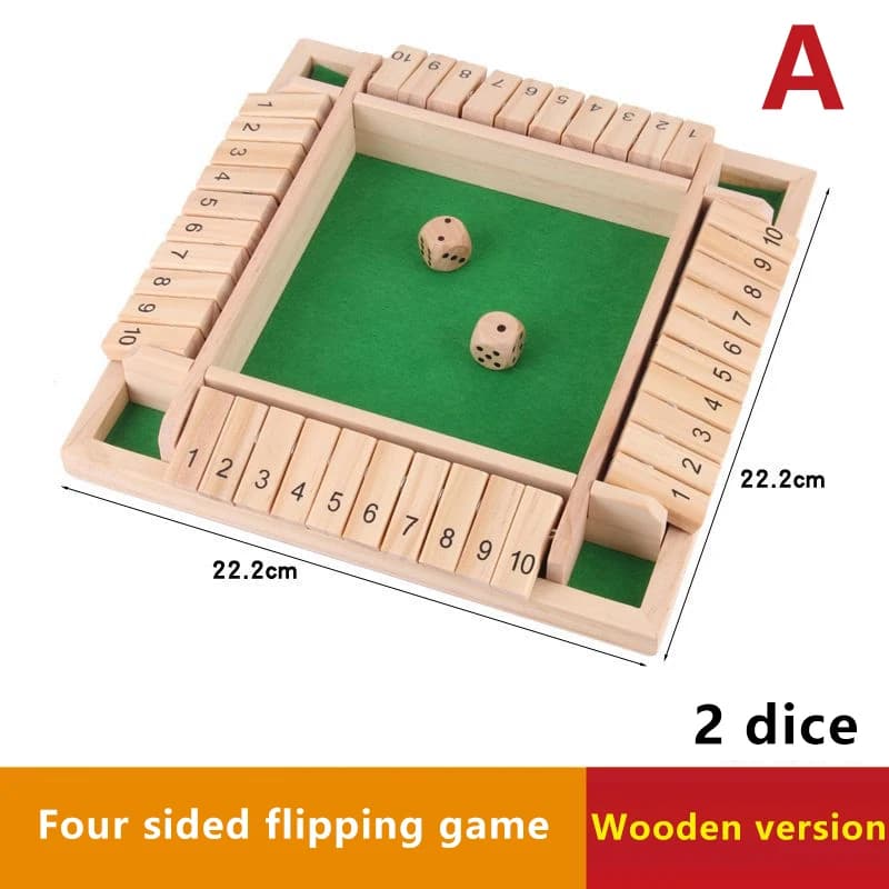 Jeu de société Shut The Box à 10 chiffres sur quatre faces, jeu de dés pour soirées et clubs, jeux d