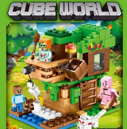 Jouets de blocs de construction de Puzzle pour enfants, toboggans de Village, grottes, mines, villes