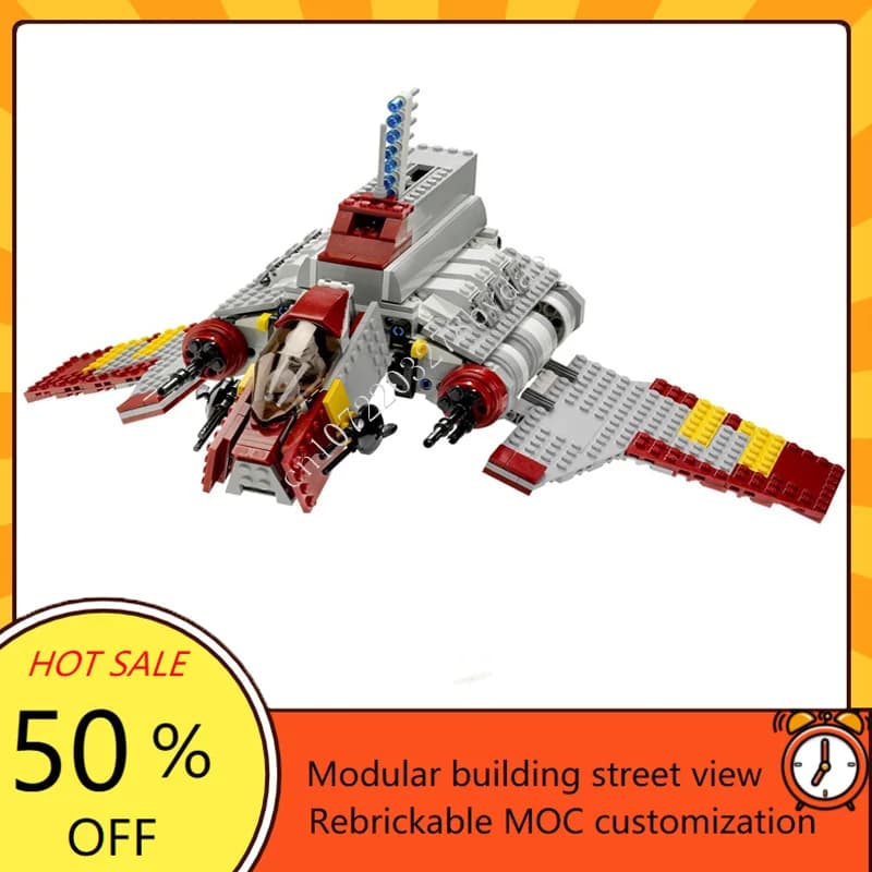 636 pièces navette d'attaque guerre spatiale militaire MOC navire spatial modèle de combat Puzzles p
