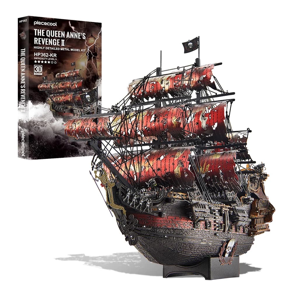 Piececool – puzzle 3D de la vengeance de la reine Anne, bateau Pirate, blocs de construction en méta