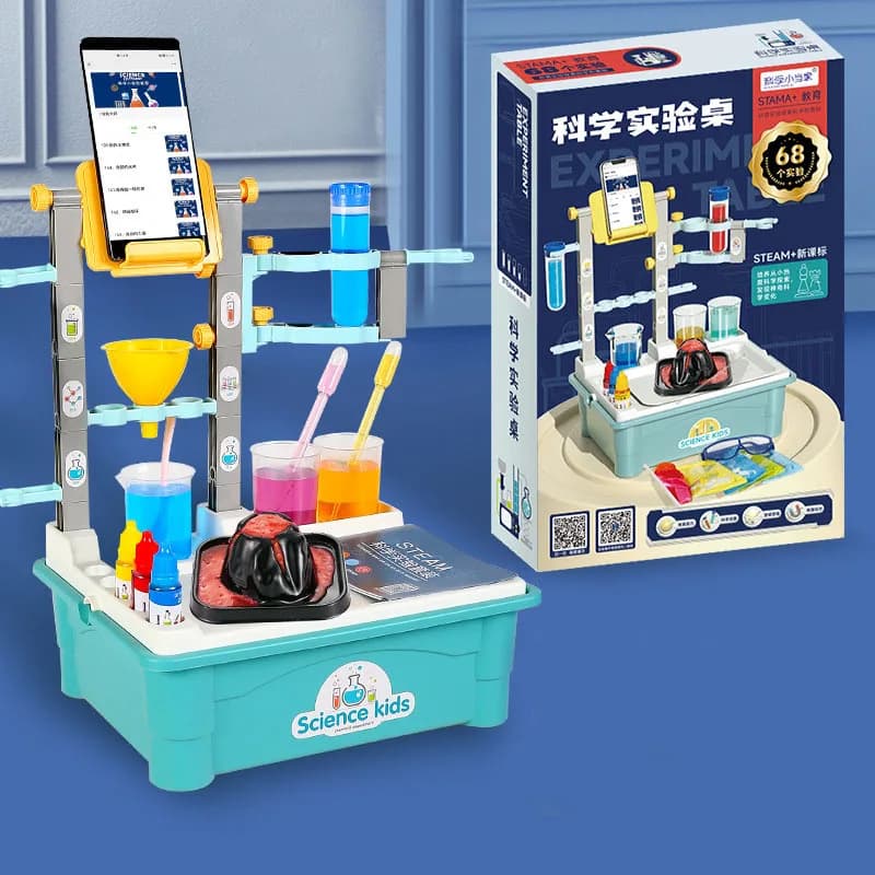 Kit de jouets fuchsia de laboratoire scientifique pour enfants, outils chimiques, tige de table, jou