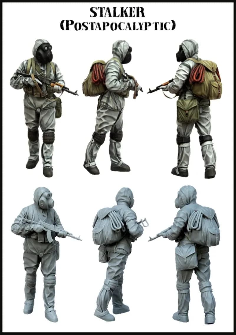 Figurine en résine moulée sous pression, échelle 1/35, Kit de modèle assemblé, Stalker (ostapocalypt