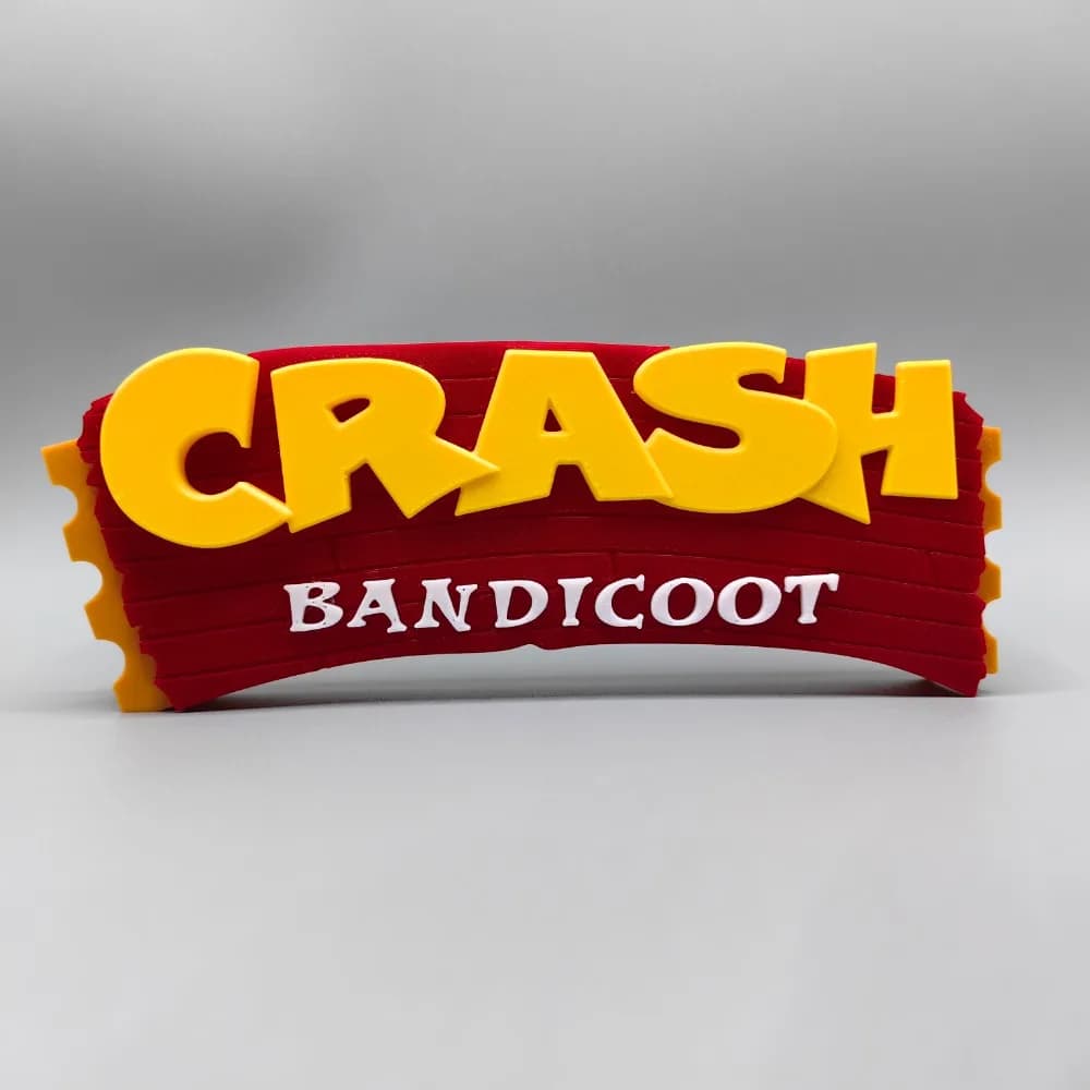 Jeu classique Crash Bandicoot Logo 3D modèle poupée panneau pour CRASH COCO Figure affichage Cosplay