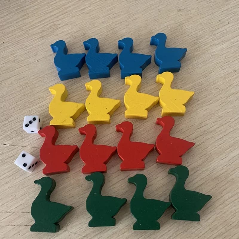 Accessoires de jeu d'échecs en bois en forme d'oie, 16 pièces/ensemble
