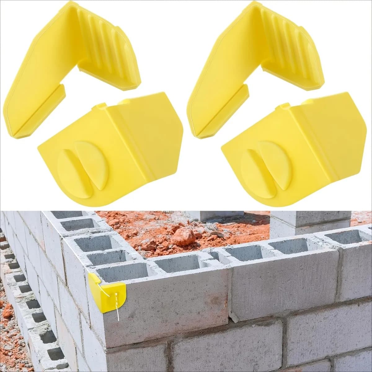 4 codes d'ancrage de ligne de construction, outils de maçonnerie, utilisés pour fixer les lignes aux