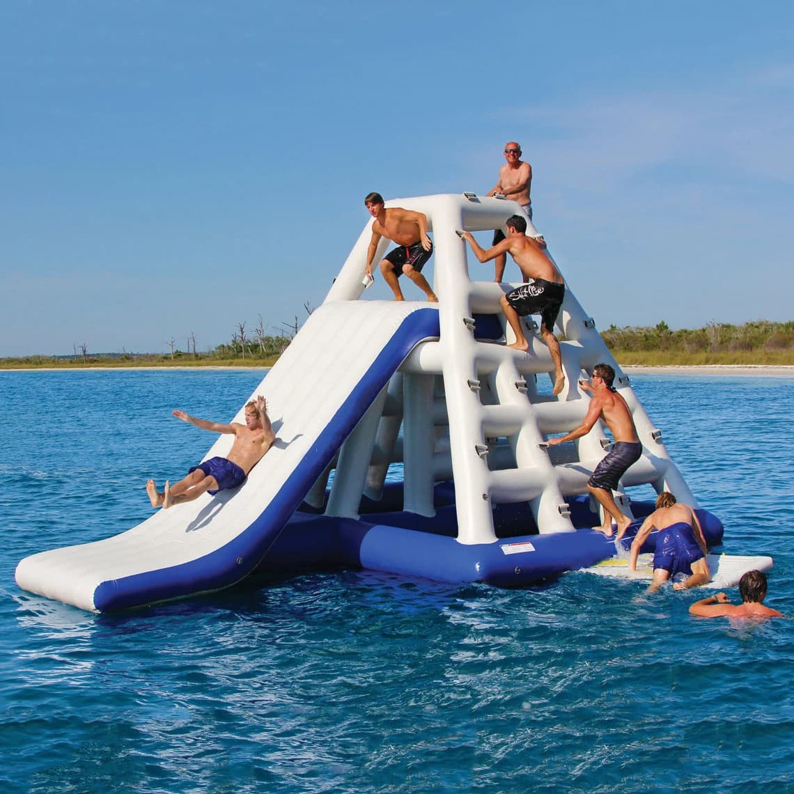 Tour d'escalade flottante gonflable pour jeu d'eau, avec toboggan, parc d'attractions pour adultes e