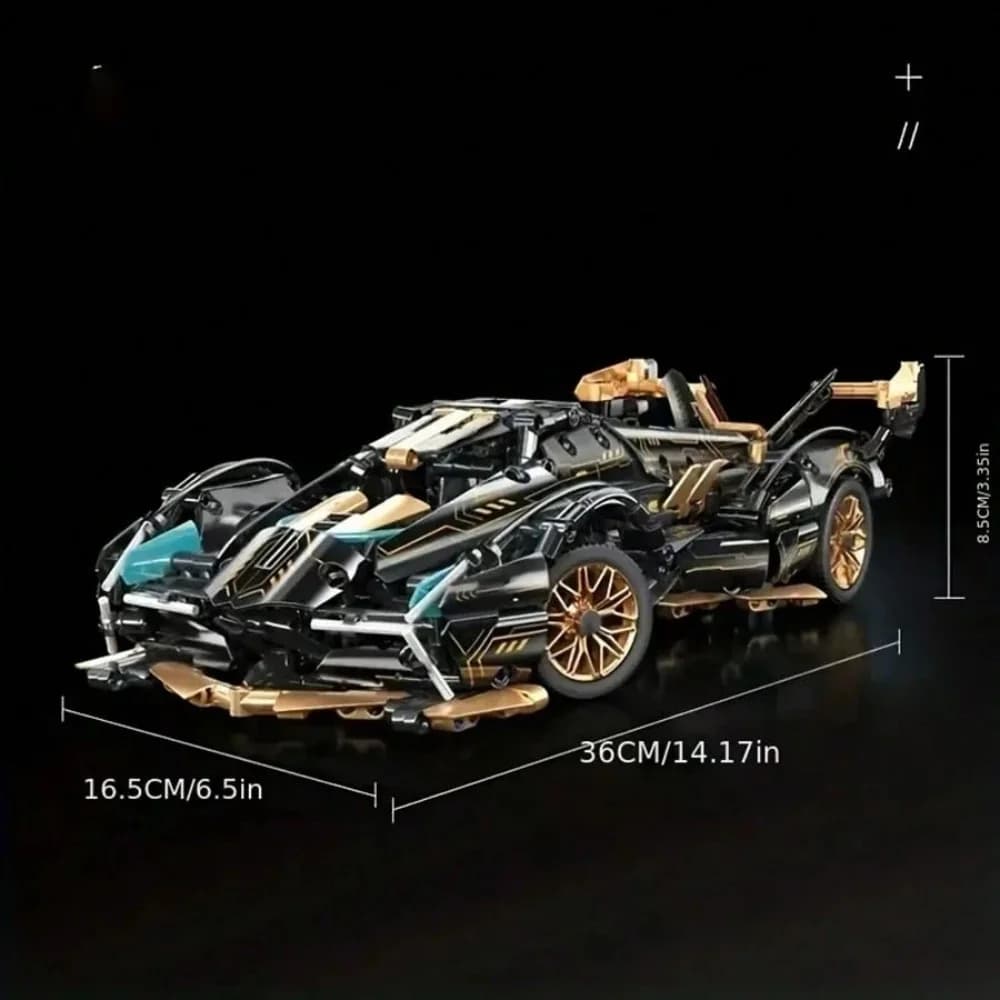 Modèle de voiture de sport en blocs de construction à l'échelle 1:14, Kit de blocs de construction d