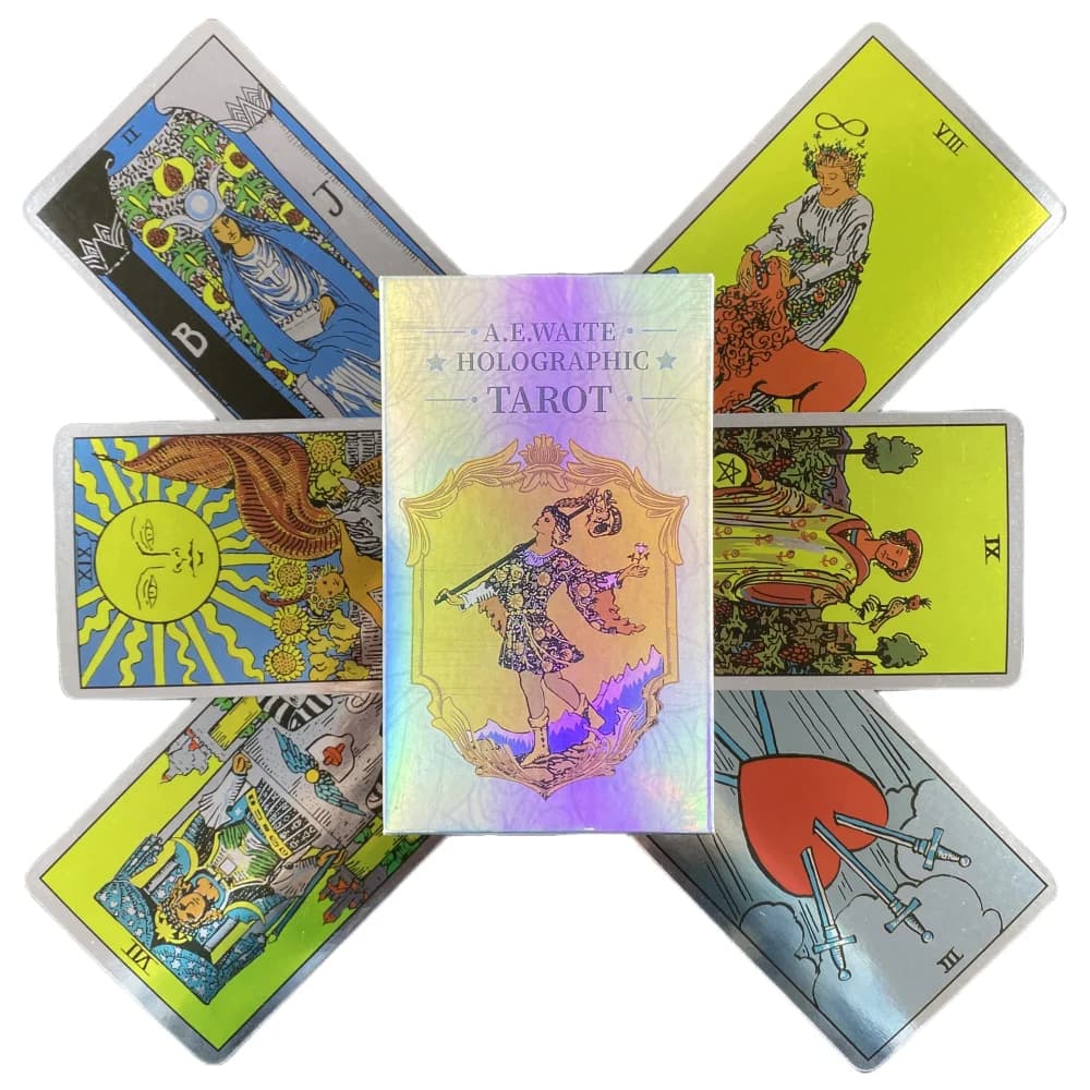 1 boîte de jeu de société de cartes de Tarot de cavalier classique avec cartes Flash holographiques