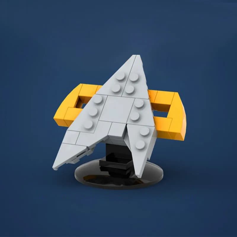 37 pièces MOC jeux célèbres série Voyager ComBadge et stand modèle de construction bricolage technol