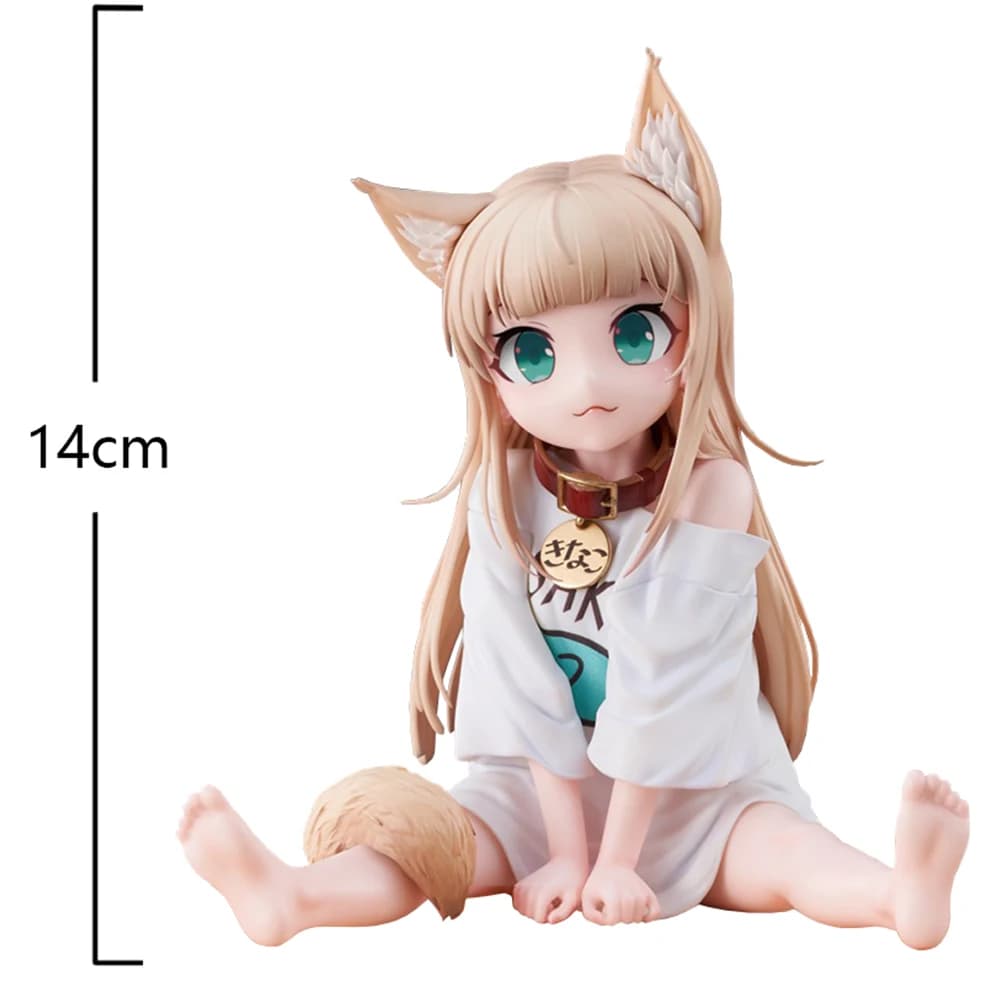 Figurine articulée 14 cm My Cat is a Kawaii girl Kinako en position assise, figurine mignonne de cha