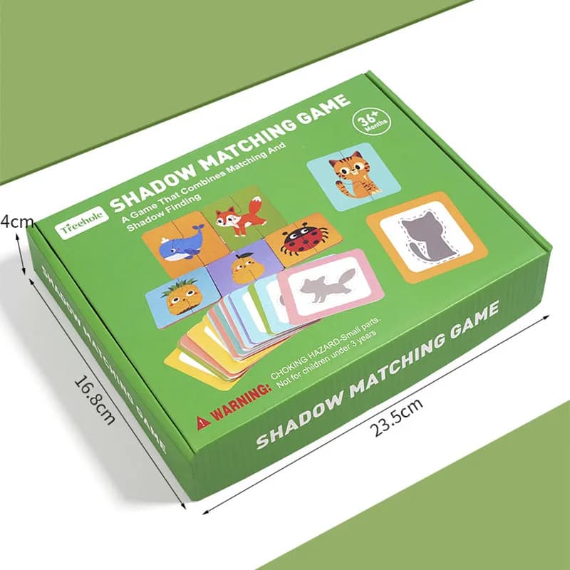 Jeu de société Montessori en bois pour enfants, trouver des images assorties d'ombre, blocs de fruit