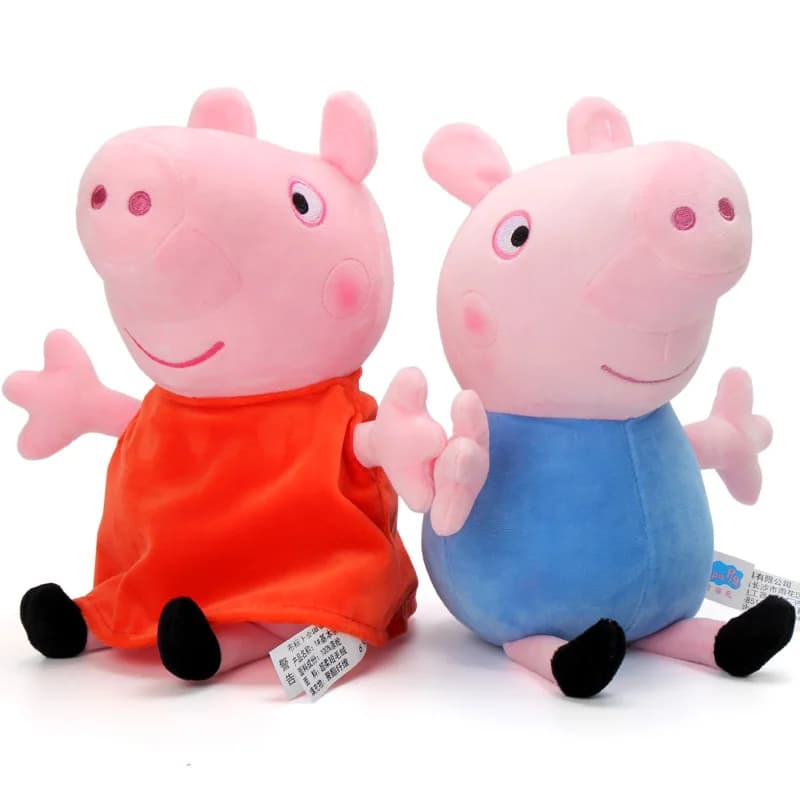 Boîte originale 2 pièces/ensemble Peppa Pig 19cm Peppa George Mr dinosaure ours en peluche jouet en