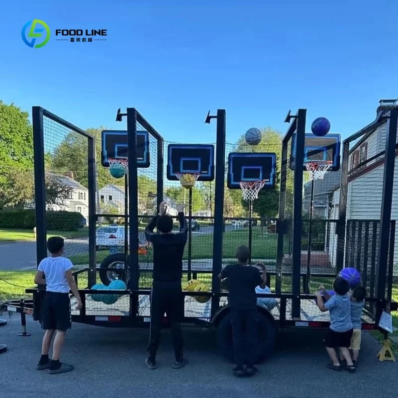 Remorque de basket-ball mobile personnalisée pour enfants, camion de jeu pour fêtes, remorque de bas