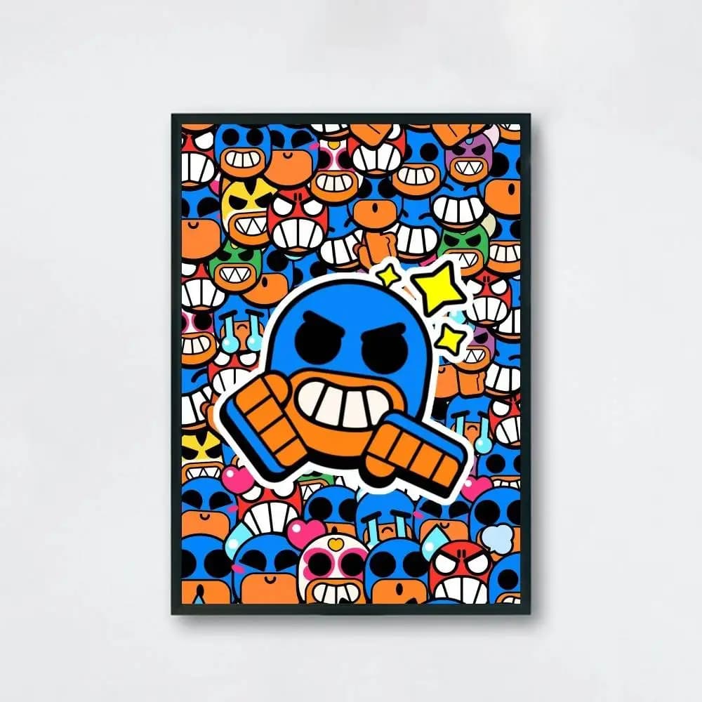 1 pièce Affiche de film classique B-BRAWLs, Décoration murale autocollante HD, Imperméable, pour la