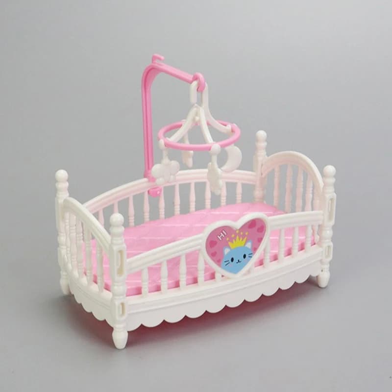 Maison de poupée Miniature 1:12, chambre de bébé, berceau, meubles de lit, modèle de décoration, jou